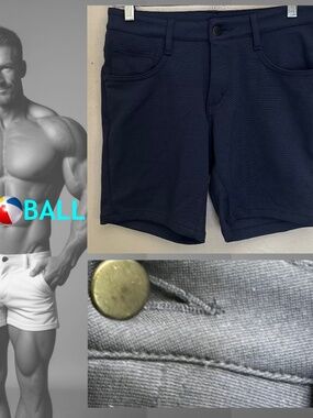 Ball Stretch Navy Shorts 29" waist 6.5" inseam Gently worn Cotton/spandex blend
